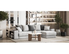 Дубай угловой диван Велюр Монолит сталь, Монолит серый