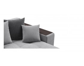 Дубай угловой диван Велюр Монолит сталь, Монолит серый