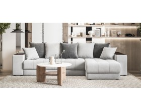 Дубай угловой диван Велюр Монолит сталь, Монолит серый