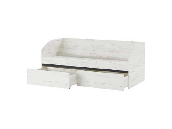 Кровать-софа "ГРЕТТА" с ящиками Дуб Крафт белый - Антрацит