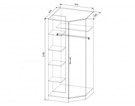 Шкаф угловой ДСВ Мебель Софи СШУ 860.1 