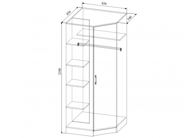 Шкаф угловой ДСВ Мебель Софи СШУ 860.1 