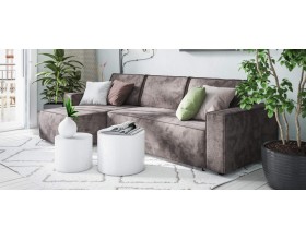 Норд угловой диван Велюр Алькантара серый