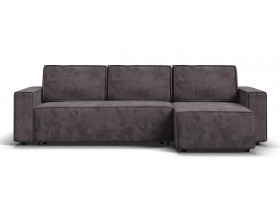 Норд угловой диван Велюр Алькантара серый