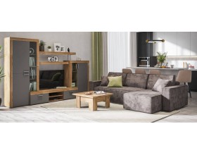 Норд угловой диван Велюр Алькантара серый