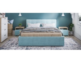 Белла Кровать без ПМ 140*200 Велюр Монолит аква