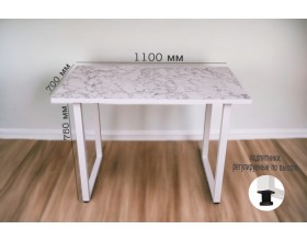 Стол ЛОФТ 1100*700 мрамор каррара 004