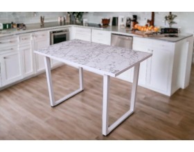 Стол ЛОФТ 1100*700 мрамор каррара 004