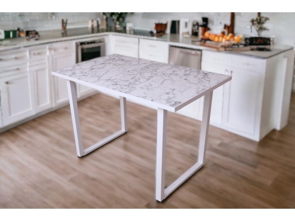 Стол ЛОФТ 1100*700 мрамор каррара 004