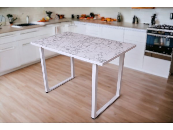 Стол ЛОФТ 1100*700 мрамор каррара 004