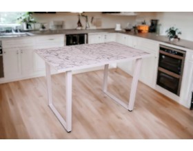 Стол ЛОФТ 1100*700 мрамор каррара 004