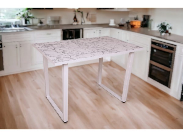 Стол ЛОФТ 1100*700 мрамор каррара 004