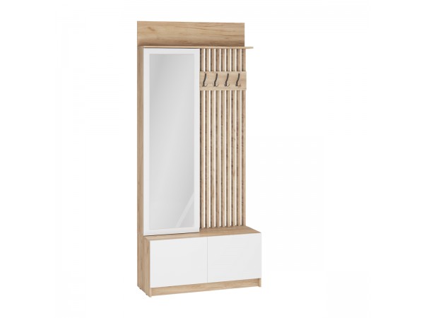 Вешалка Стоуби ВШ-1000 (дуб крафт золотой/ глянец белый)