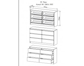 МС Мори комод МК 1380.6 Сонома/Белый