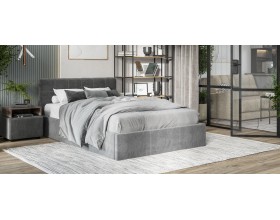 Белла Кровать без ПМ 140*200 Велюр Монолит серый