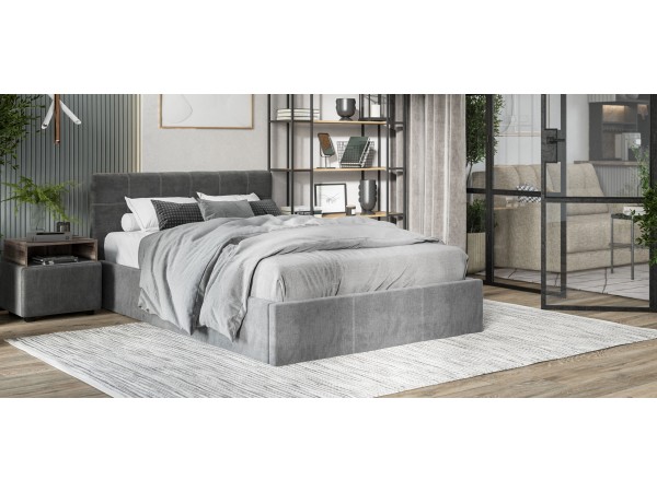 Кровать Белла 140*200 велюр Monolit серый Кровать Белла 140*200 велюр Monolit серый