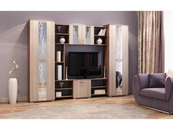 Гостиная ПРАГА Шимо темный-Шимо светлый  Гостиная ПРАГА Шимо темный-Шимо светлый