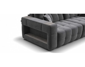 Босс ХО диван Велюр Монолит серый