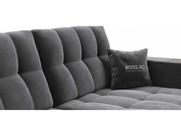 Диван BOSS.XO велюр Monolit серый / WOOD Rock Диван BOSS.XO велюр Monolit серый / WOOD Rock