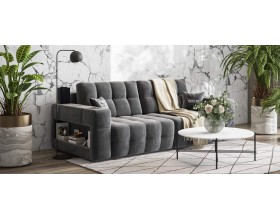 Босс ХО диван Велюр Монолит серый