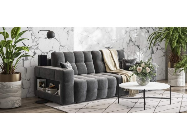 Диван BOSS.XO велюр Monolit серый / WOOD Rock Диван BOSS.XO велюр Monolit серый / WOOD Rock