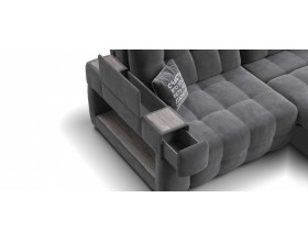Босс ХО диван Велюр Монолит серый