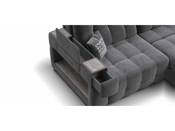 Диван BOSS.XO велюр Monolit серый / WOOD Rock Диван BOSS.XO велюр Monolit серый / WOOD Rock
