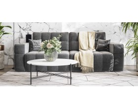 Босс ХО диван Велюр Монолит серый