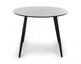 Стол обеденный "Милтон" Белый мрамор/Черный