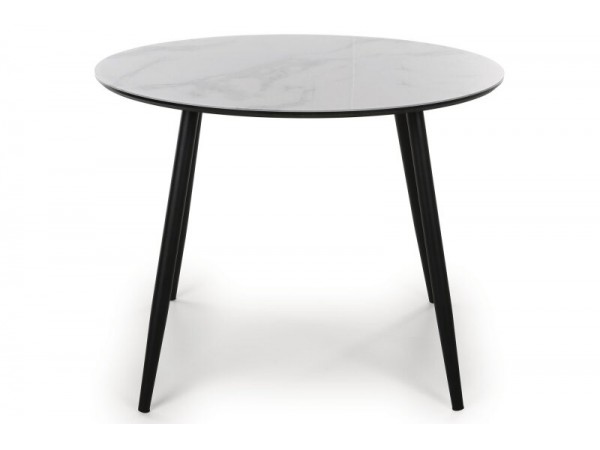 Стол обеденный "Милтон" Белый мрамор/Черный