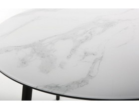 Стол обеденный "Милтон" Белый мрамор/Черный