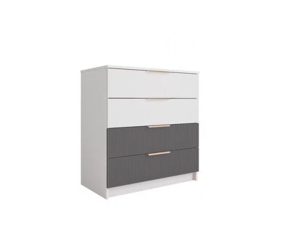 Комод 800 МС Лавис КМД 800.1 Белый софт/Графит софт