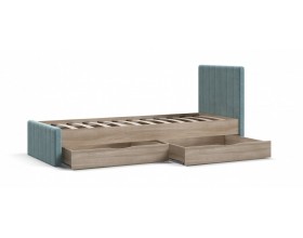 Лофт Мини Кровать 90*200 Сонома, Велюр Монолит аква