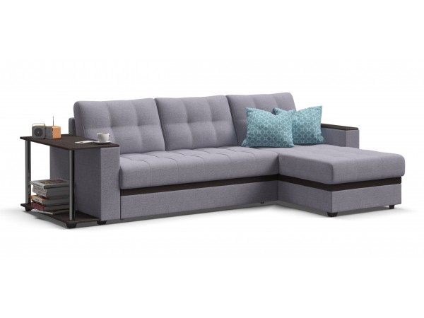 Угловой диван Атланта НПБ рогожка Malmo платина