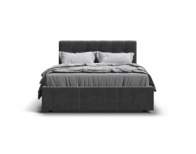 Белла Кровать+ПМ 140*200 Велюр Монолит серый