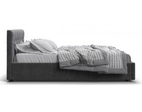 Белла Кровать+ПМ 140*200 Велюр Монолит серый