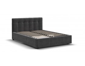 Белла Кровать+ПМ 140*200 Велюр Монолит серый
