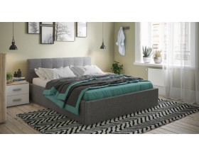 Белла Кровать+ПМ 160*200 Рогожка Мальмо серый