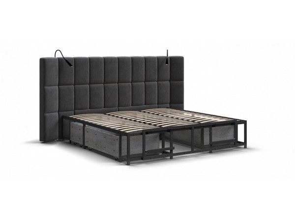Кровать BOSS.XO 180*200 велюр Monolit серый Кровать BOSS.XO 180*200 велюр Monolit серый