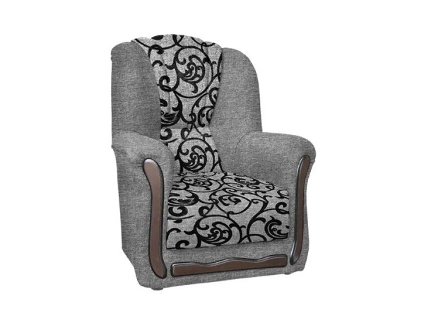 Анна-1 кресло (рогожка завиток черный/рогожка серая) Анна-1 кресло (рогожка завиток черный/рогожка серая)