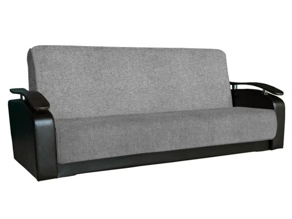 Диван Антуан (рогожка серая/кожзам черный)