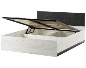 БЕАТРИС Кровать КР1600 + Ортопедическое основание с ПМ Крафт белый-Антрацит