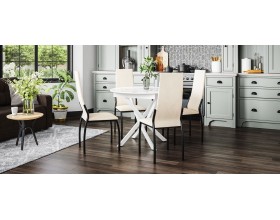 Асти стул 2 шт Экокожа латте, Черный