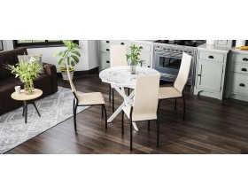 Асти стул 2 шт Экокожа латте, Черный