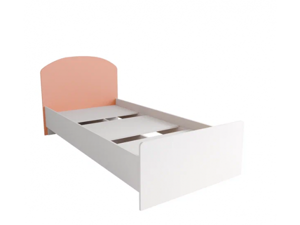 Кровать 900 МС Лавис КРД 900.1 Белый софт/Персик софт