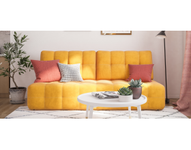 Босс Мини диван Велюр Монолит желтый
