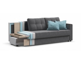 Атланта диван Рогожка Мальмо серый