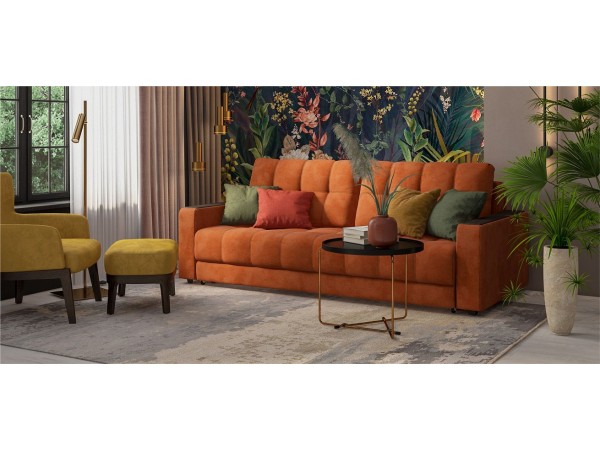 BOSS 2.0 диван велюр Alkantara оранж