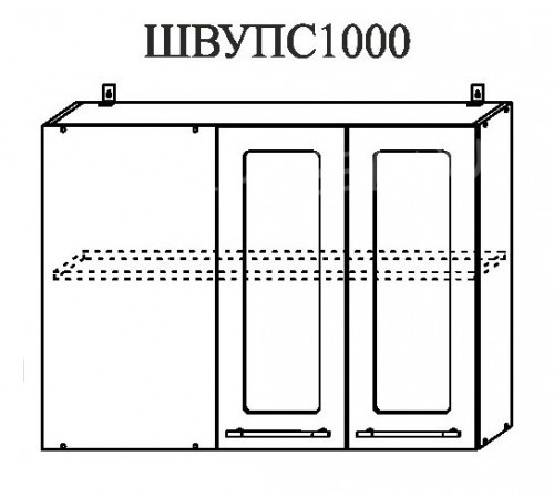 Шкаф верхний угловой прямой стекло ШВУПС 1000