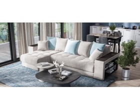 Дубай угловой диван Велюр Монолит латте, Монолит аква